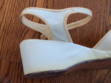 White Peep-Toe Sandals (Size 6 1/2 B)