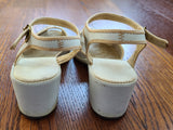 White Peep-Toe Sandals (Size 6 1/2 B)