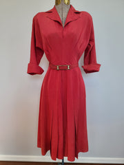 Red Long Sleeve Dress (as-is) <br> (B-35" W-25" H-38")
