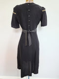 Black Dress with Flower Embroidery Buttons in Back <br> (B-36" W-28" H-39")