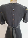 Black Dress with Flower Embroidery Buttons in Back <br> (B-36" W-28" H-39")