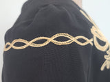 Black Dress with Flower Embroidery Buttons in Back <br> (B-36" W-28" H-39")