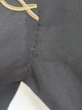 Black Dress with Flower Embroidery Buttons in Back <br> (B-36" W-28" H-39")
