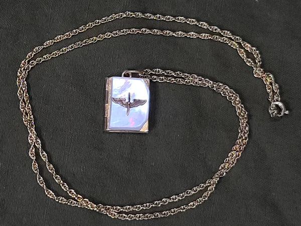 Army Air Corps Book-Shaped Locket Necklace