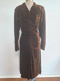 Brown Velvet Dress <br>(B-37" W-27" H-34")