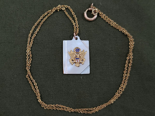 Army Sweetheart Necklace Mother of Pearl