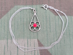 German Red Wire Flower Design Necklace