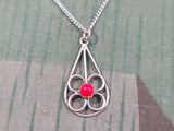 German Red Wire Flower Design Necklace