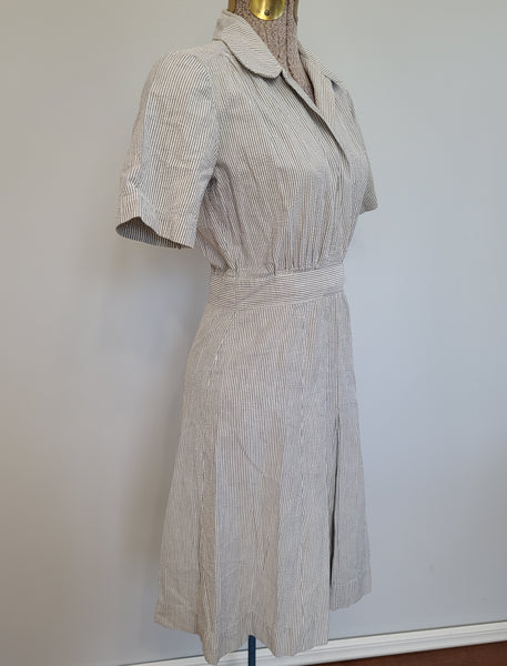 Navy WAVES Seersucker Work Uniform Dress <br> (B-35" W-25" H-32")