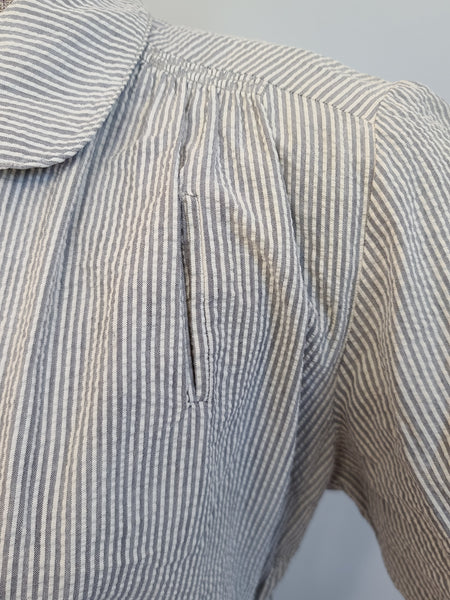 Navy WAVES Seersucker Work Uniform Dress <br> (B-35" W-25" H-32")