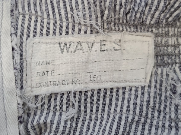 Navy WAVES Seersucker Work Uniform Dress <br> (B-35" W-25" H-32")