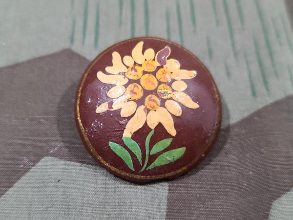 Wooden Handpainted Edelweiss Pin