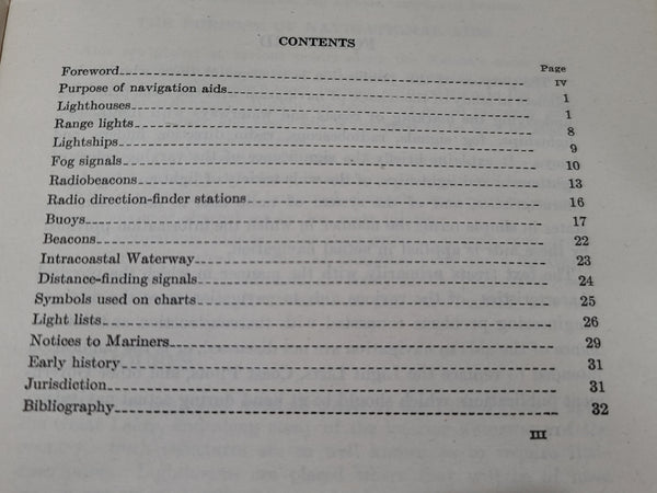US Coast Guard "Significance of Aids to Marine Navigation" 1943 Book (from a SPAR's estate)