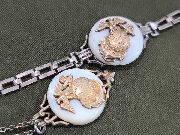 Marine Corps Necklace and Bracelet Set Sterling