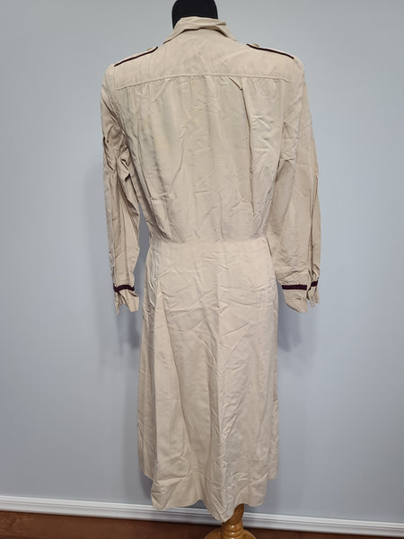 Army Nurse Beige Off-Duty Dress <br> (B-42" W-31" H-40")