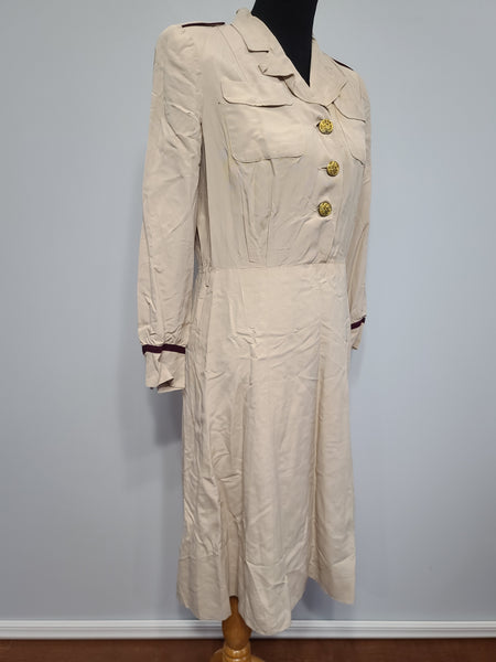 Army Nurse Beige Off-Duty Dress <br> (B-42" W-31" H-40")