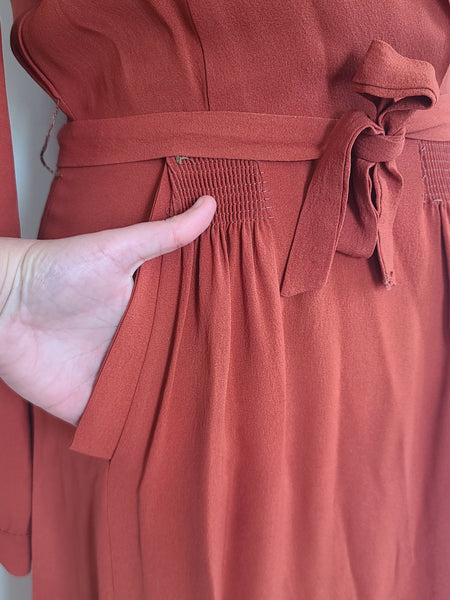 Burnt Orange Dress <br> (B-36" W-26" H-36")