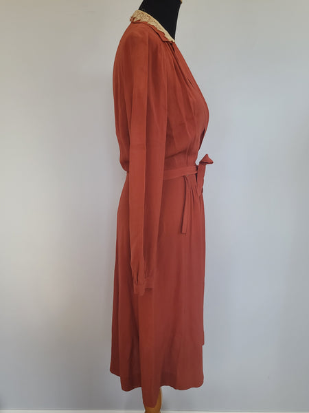 Burnt Orange Dress <br> (B-36" W-26" H-36")
