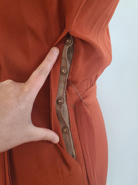 Burnt Orange Dress <br> (B-36" W-26" H-36")