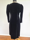 German Black Velvet Dress <br> (B-36" W-32" H-40")