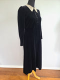 German Black Velvet Dress <br> (B-36" W-32" H-40")