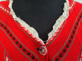 German Red Print Dirndl Dress <br> (B-34" W-29" H-44")