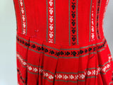 German Red Print Dirndl Dress <br> (B-34" W-29" H-44")