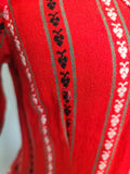 German Red Print Dirndl Dress <br> (B-34" W-29" H-44")