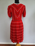 German Red Print Dirndl Dress <br> (B-34" W-29" H-44")