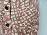 White and Brown Button Down Dress <br> (B-41" W-30" H-37")