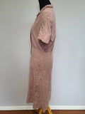 White and Brown Button Down Dress <br> (B-41" W-30" H-37")