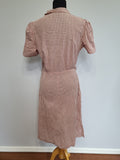 White and Brown Button Down Dress <br> (B-41" W-30" H-37")