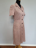 White and Brown Button Down Dress <br> (B-41" W-30" H-37")