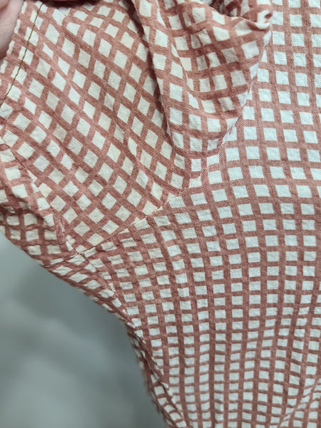 White and Brown Button Down Dress <br> (B-41" W-30" H-37")