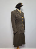 Army Nurse Uniform Grouping: Jacket, Skirt, Hat, Blouse, Tie <br> (B-35" W-25.75" H-36")