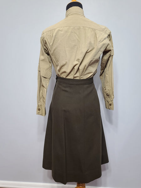 Army Nurse Uniform Grouping: Jacket, Skirt, Hat, Blouse, Tie <br> (B-35" W-25.75" H-36")