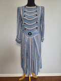 Blue Stripe Long Sleeve Dress <br> (B-38" W-30" H-38")