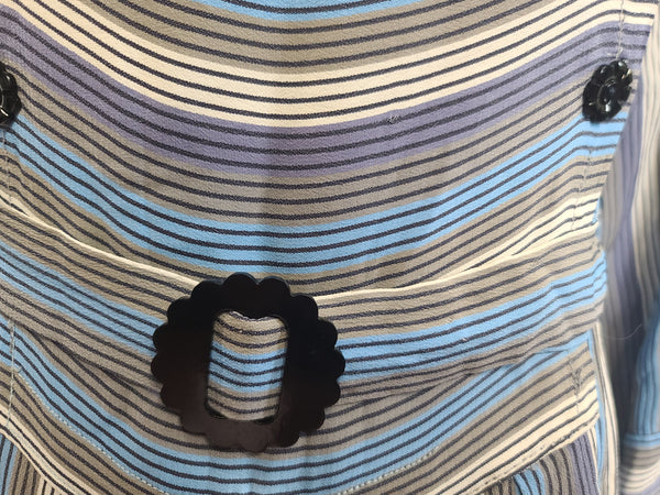 Blue Stripe Long Sleeve Dress <br> (B-38" W-30" H-38")