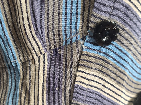 Blue Stripe Long Sleeve Dress <br> (B-38" W-30" H-38")