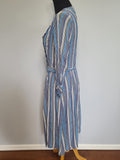 Blue Stripe Long Sleeve Dress <br> (B-38" W-30" H-38")