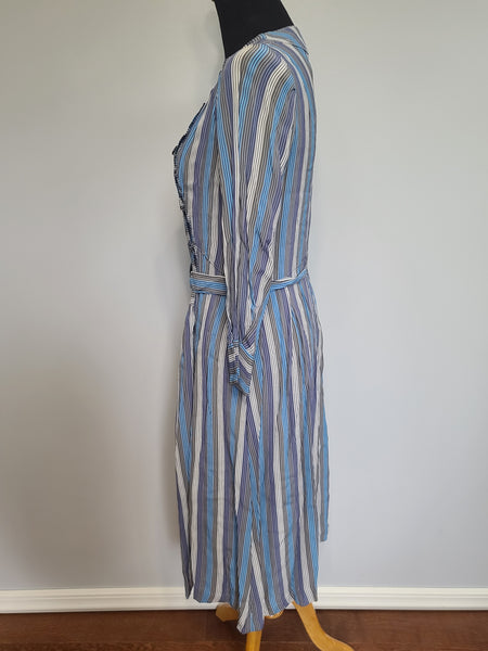 Blue Stripe Long Sleeve Dress <br> (B-38" W-30" H-38")