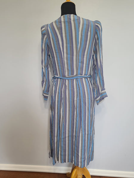 Blue Stripe Long Sleeve Dress <br> (B-38" W-30" H-38")