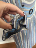 Blue Stripe Long Sleeve Dress <br> (B-38" W-30" H-38")