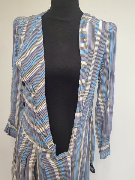 Blue Stripe Long Sleeve Dress <br> (B-38" W-30" H-38")