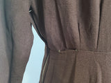 Blue and Brown Rayon Dress with Gold Accents <br> (B-40" W-30.5" H-38")