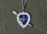 Air Corps Rhinestone Heart Necklace