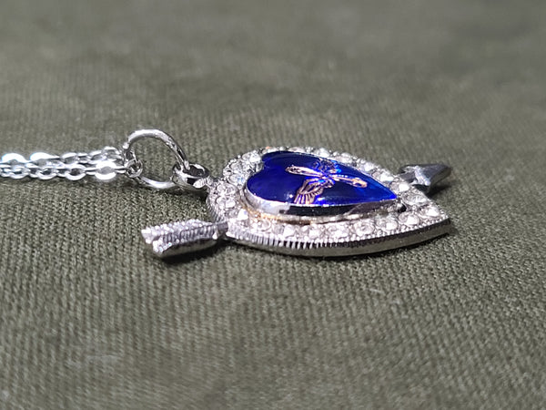 Air Corps Rhinestone Heart Necklace