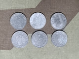 Lot of Six Wartime 1 Reichspfennig Zinc Coins