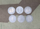 Lot of Six Wartime 1 Reichspfennig Zinc Coins