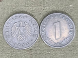 Lot of Six Wartime 1 Reichspfennig Zinc Coins